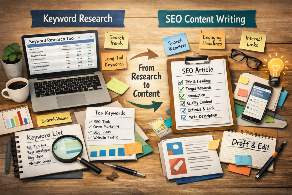 keyword research and seo content writing process